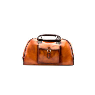 Handmade leather bags: Cognac Patina Duffel