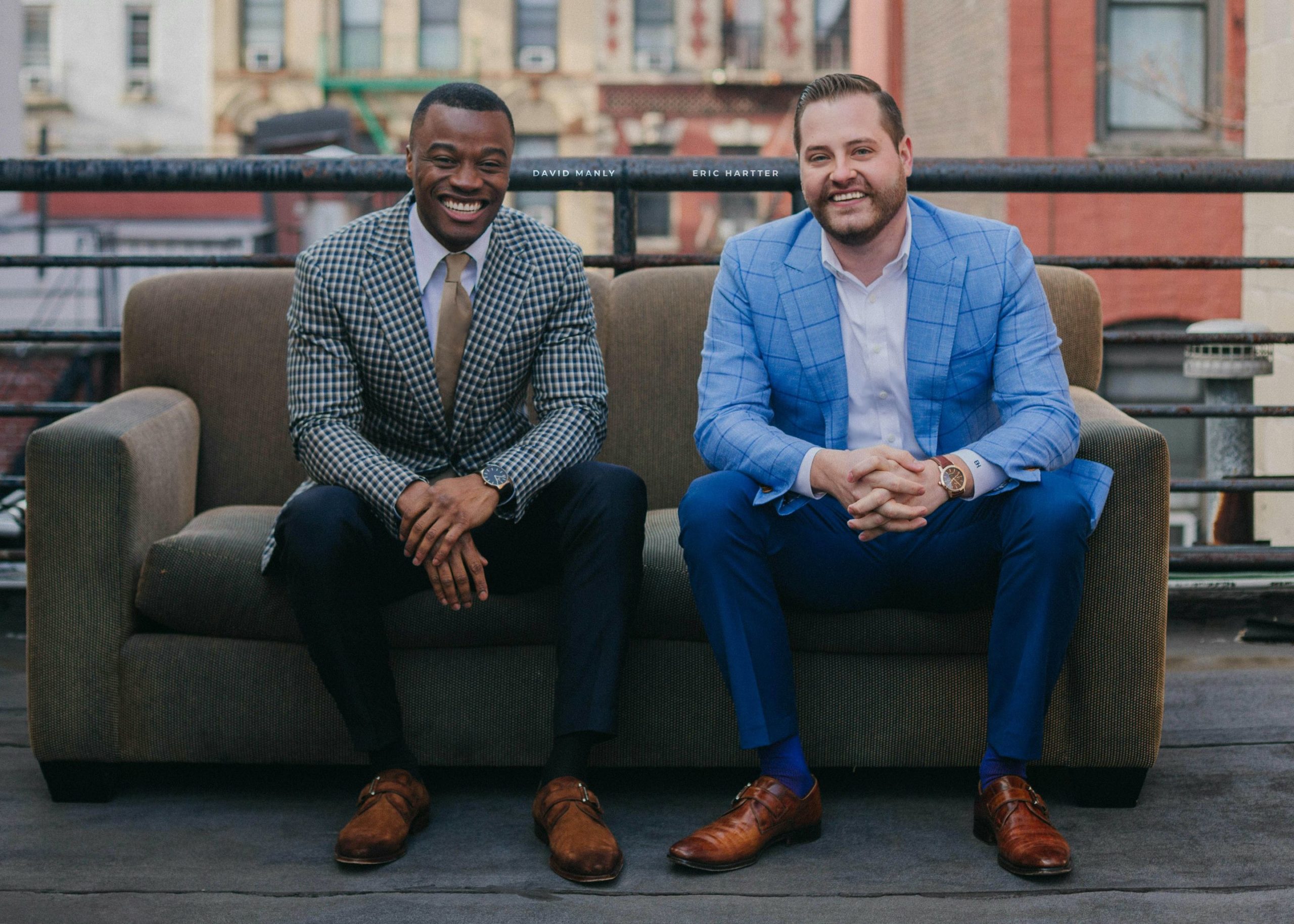 David Manly (left) and Eric Hartter (right) pictured together in suits.